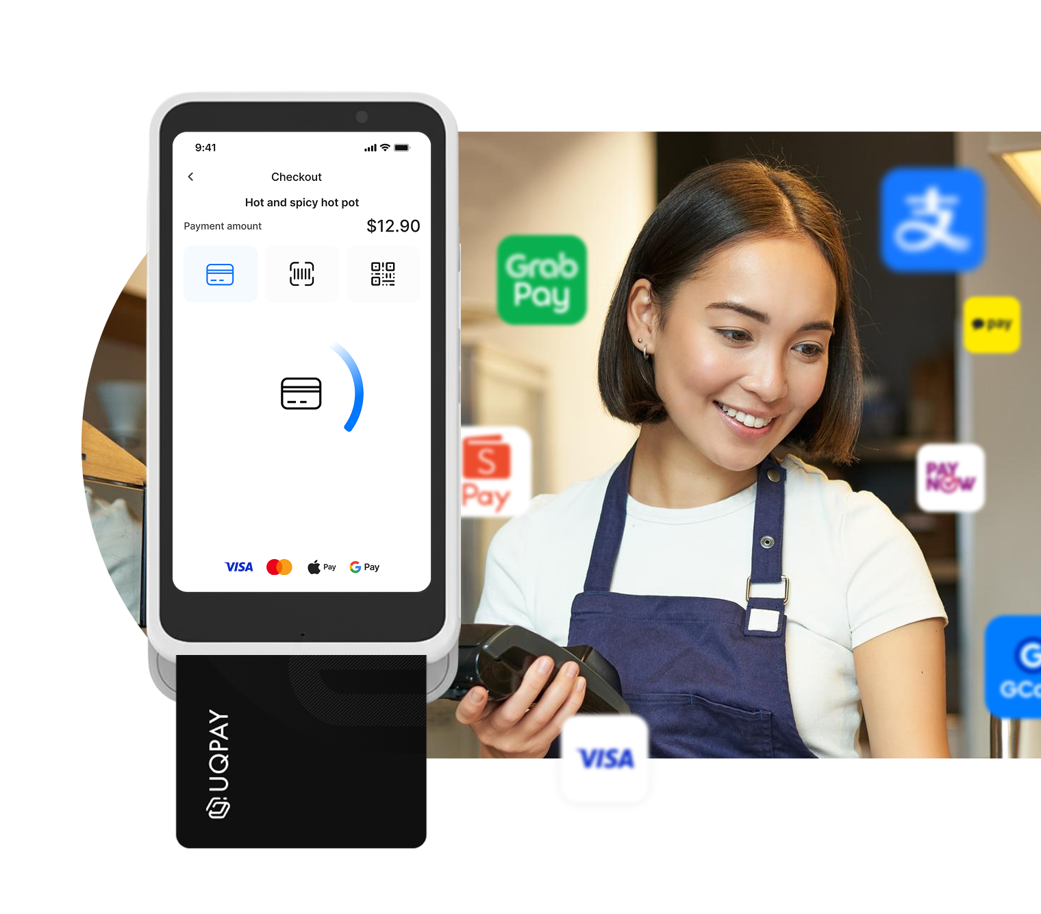 In-store payment terminal illustration