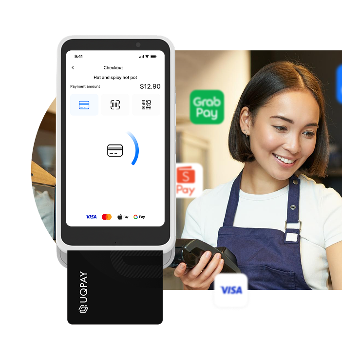 In-store payment terminal illustration