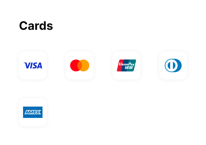 Supported payment methods (set 1)