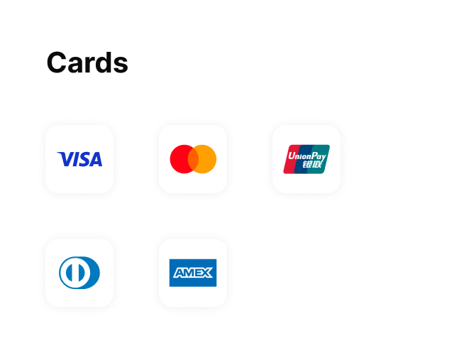 Supported payment methods (set 1)
